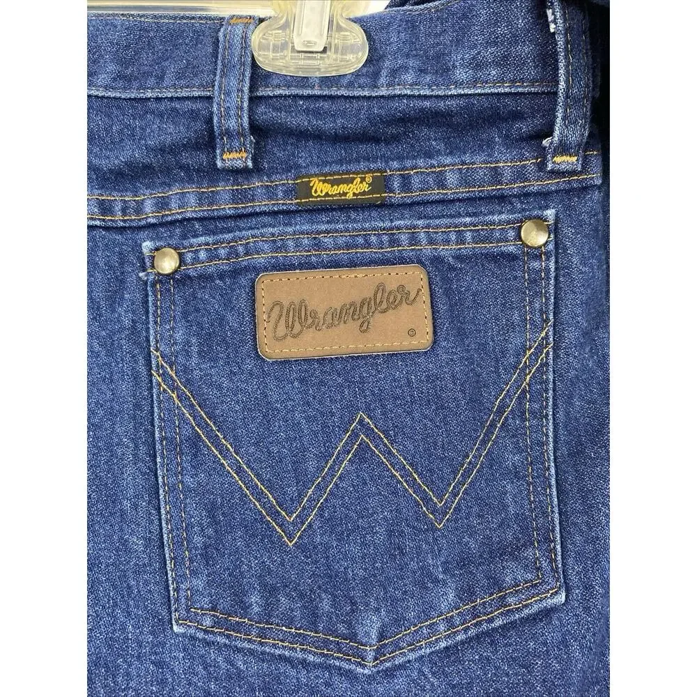 Wrangler Jeans Mens 38 x 31.5 Slim Fit Dark Wash Denim 36MWZ Cowboy Casual - Picture 5 of 11